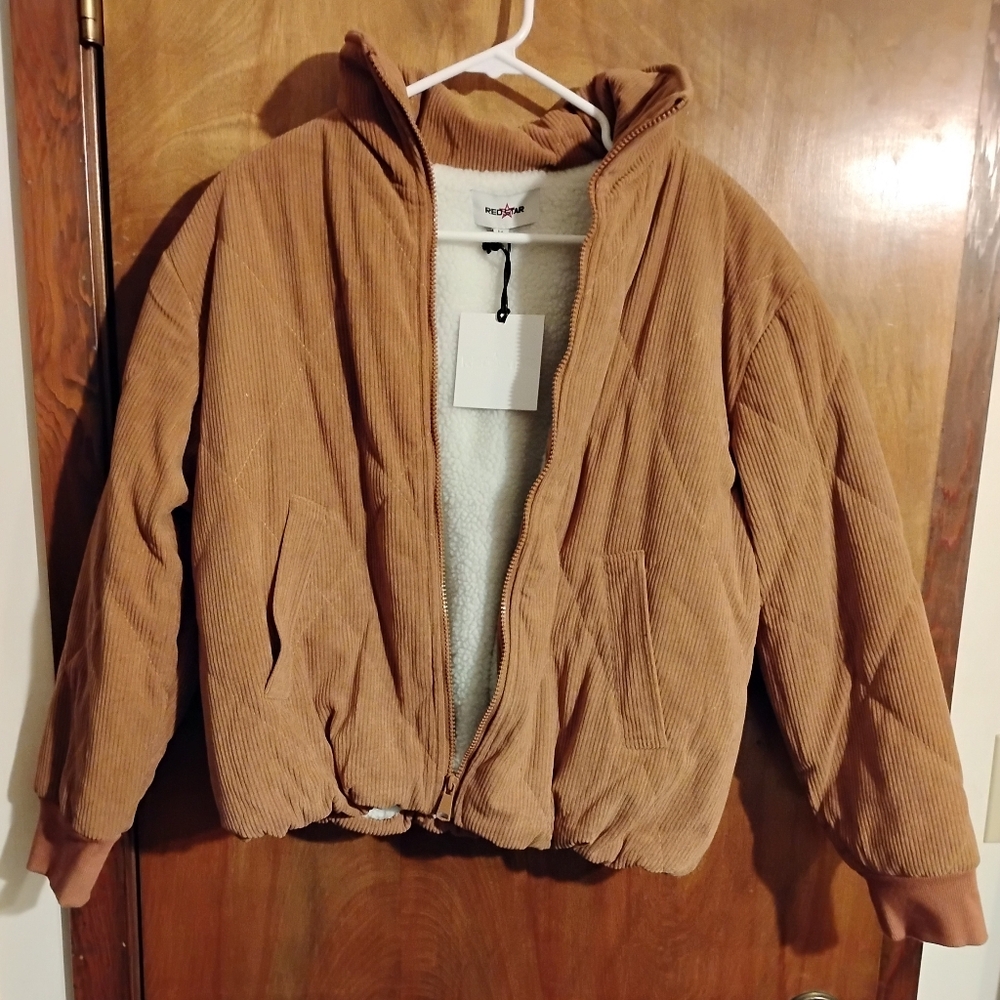 Redstar Brown TanCorduroy Coat Jacket Size Medium